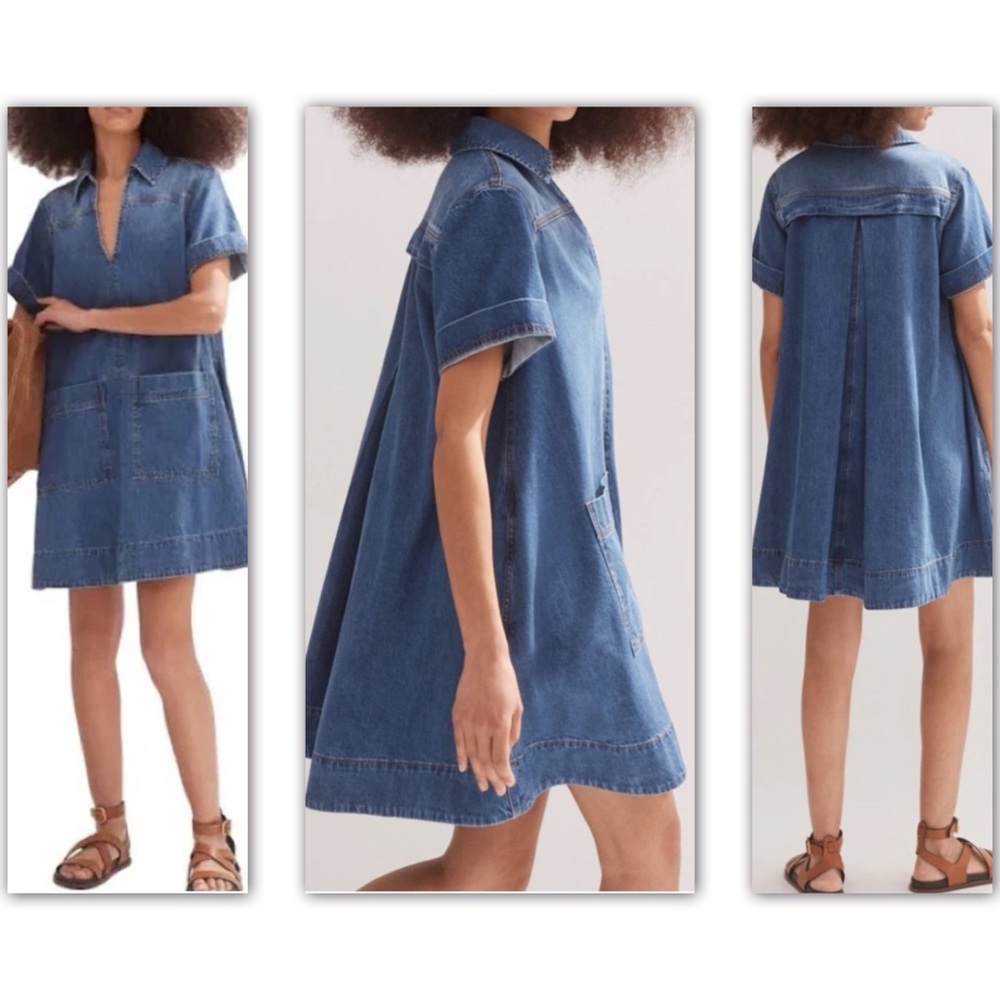 ME+EM Denim Swing Shirt Dress Sz 6